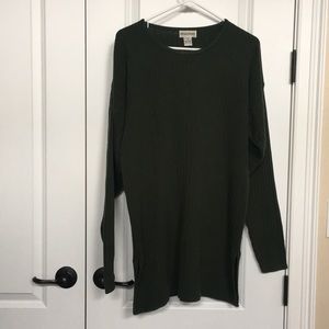 Forest green sweater.